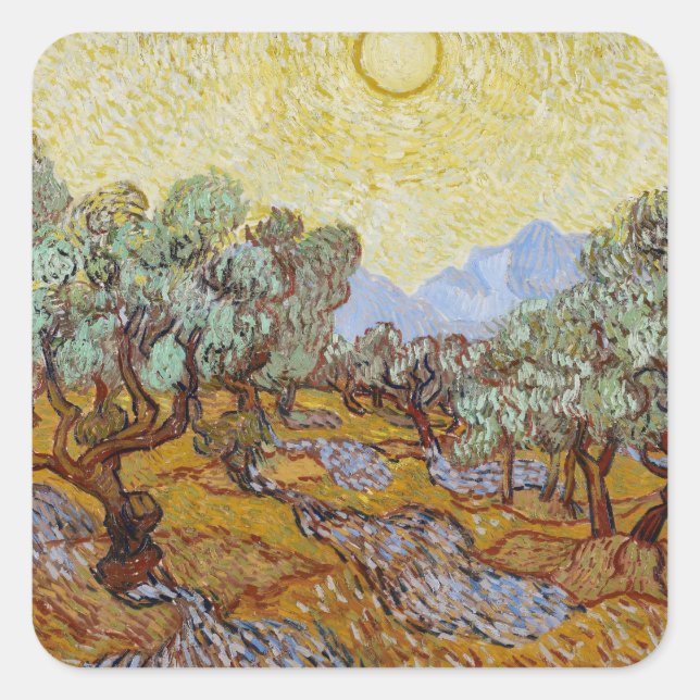 Vincent van Gogh | Olive Trees, 1889 Square Sticker (Front)