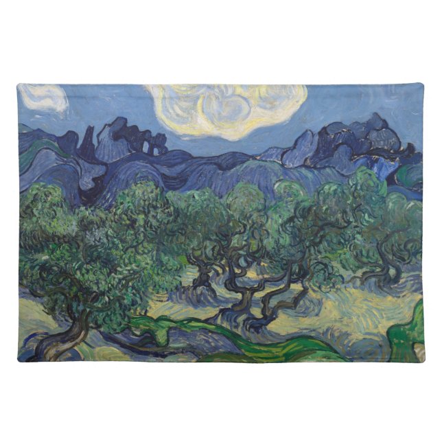 Vincent van Gogh - Olive Trees, Alpilles Mountains Cloth Placemat (Front)