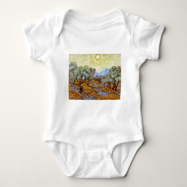 Vincent van Gogh Olive Trees Baby Bodysuit (Front)
