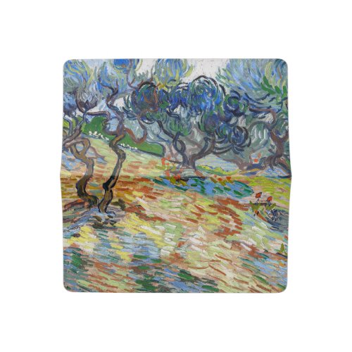 Vincent van Gogh _ Olive Trees Bright blue Checkbook Cover