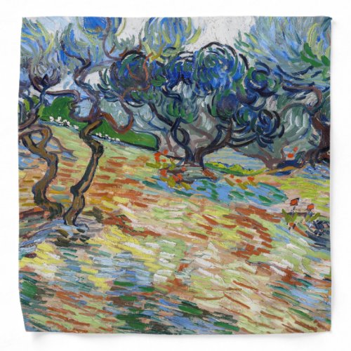 Vincent van Gogh _ Olive Trees Bright blue sky  Bandana