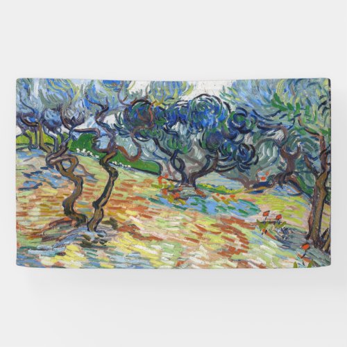 Vincent van Gogh _ Olive Trees Bright blue sky Banner