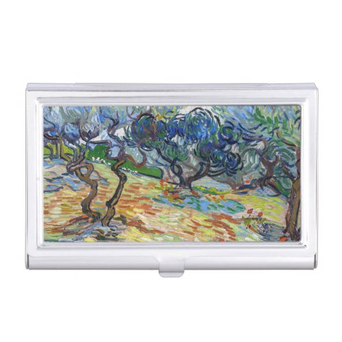Vincent van Gogh _ Olive Trees Bright blue sky Business Card Case