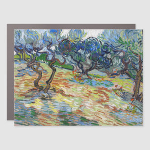 Vincent van Gogh - Olive Trees: Bright blue sky Car Magnet