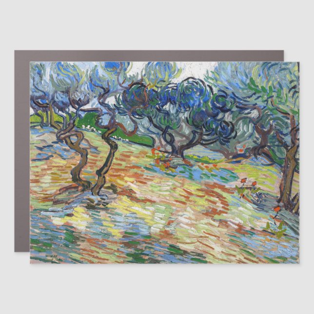 Vincent van Gogh - Olive Trees: Bright blue sky Car Magnet (Front)