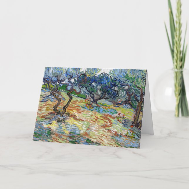 Vincent van Gogh - Olive Trees: Bright blue sky Card (Front)
