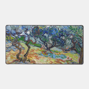 Vincent van Gogh - Olive Trees: Bright blue sky Desk Mat