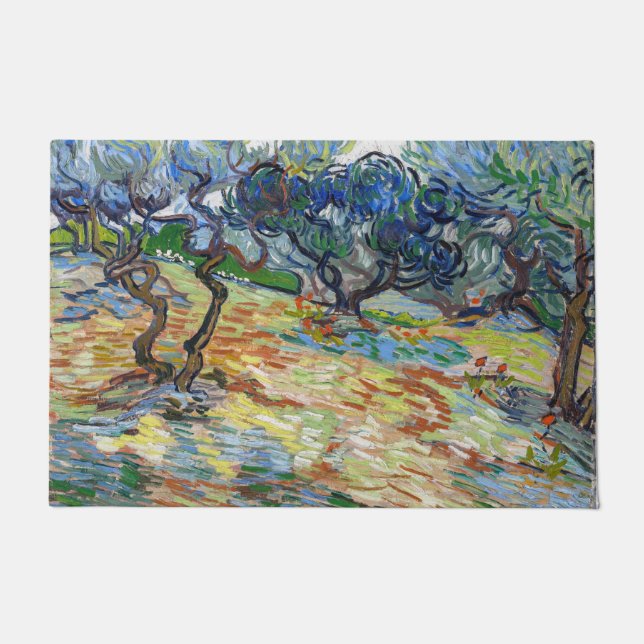 Vincent van Gogh - Olive Trees: Bright blue sky Doormat (Front)