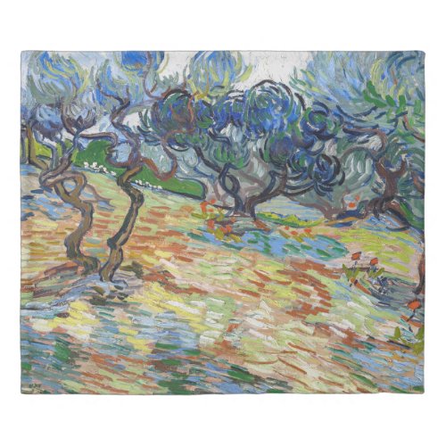 Vincent van Gogh _ Olive Trees Bright blue sky Duvet Cover