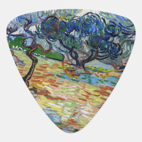 Vincent van Gogh _ Olive Trees Bright blue sky Guitar Pick