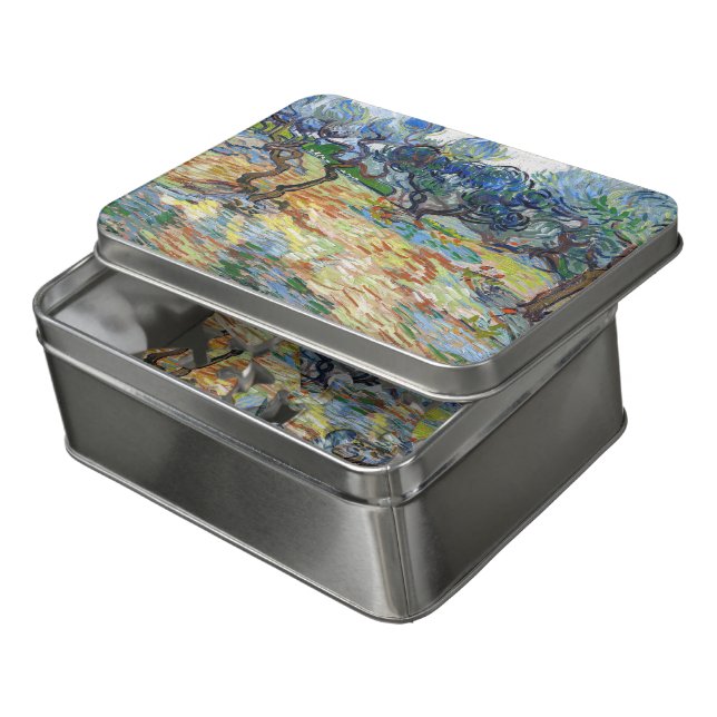 Vincent van Gogh - Olive Trees: Bright blue sky Jigsaw Puzzle (Lid Open)