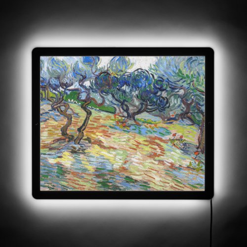 Vincent van Gogh _ Olive Trees Bright blue sky LED Sign