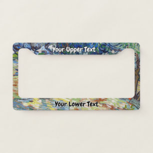 Vincent van Gogh - Olive Trees: Bright blue sky License Plate Frame