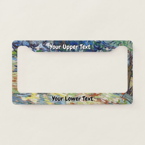 Vincent van Gogh _ Olive Trees Bright blue sky License Plate Frame