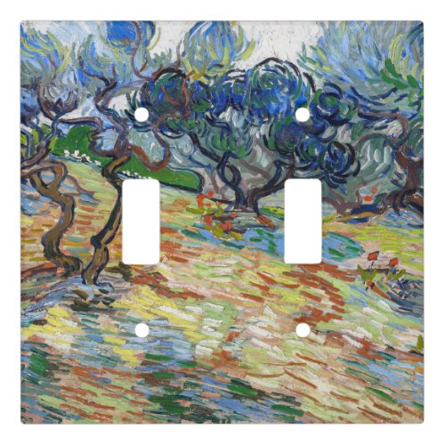 Vincent van Gogh _ Olive Trees Bright blue sky Light Switch Cover