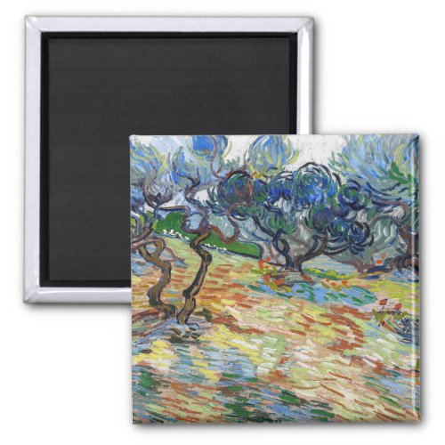 Vincent van Gogh _ Olive Trees Bright blue sky Magnet