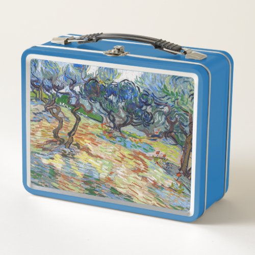 Vincent van Gogh _ Olive Trees Bright blue sky Metal Lunch Box