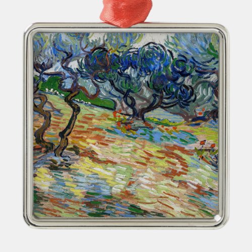 Vincent van Gogh _ Olive Trees Bright blue sky Metal Ornament