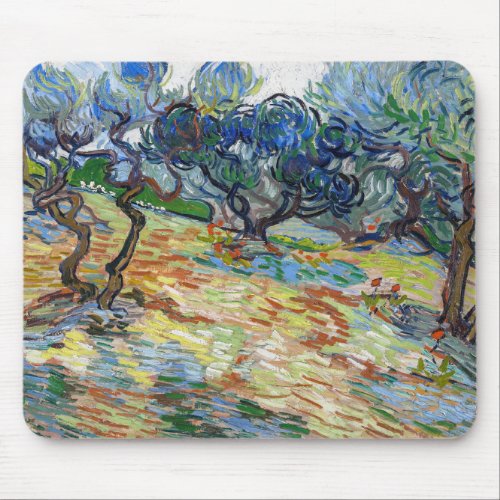 Vincent van Gogh _ Olive Trees Bright blue sky Mouse Pad