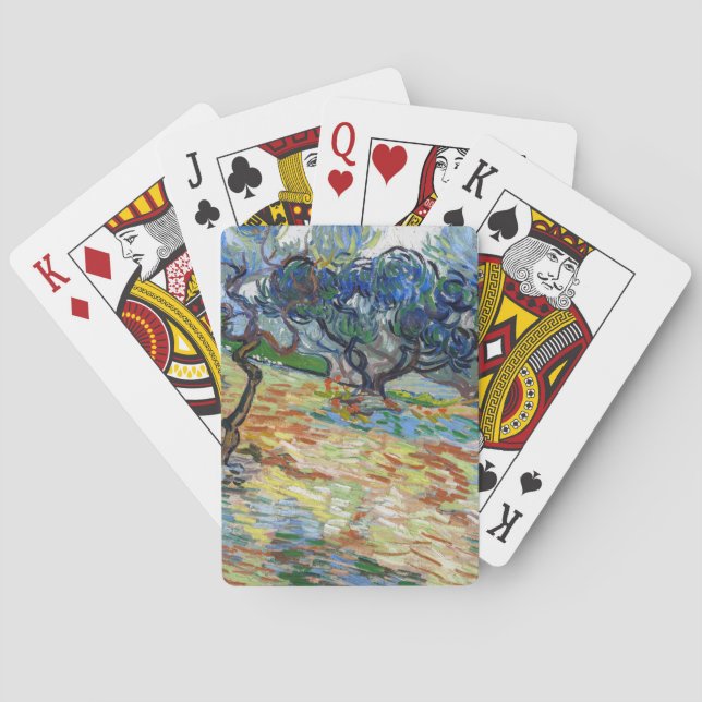 Vincent van Gogh - Olive Trees: Bright blue sky Poker Cards (Back)