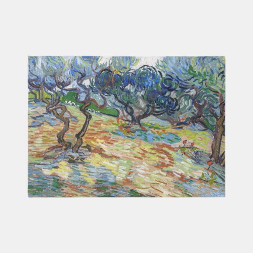 Vincent van Gogh _ Olive Trees Bright blue sky Rug