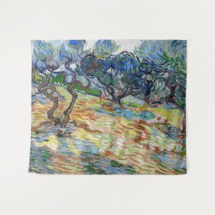 Vincent van Gogh - Olive Trees: Bright blue sky Tapestry