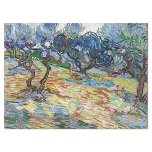 Vincent van Gogh _ Olive Trees Bright blue sky Tissue Paper