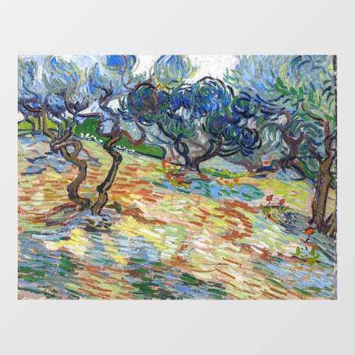 Vincent van Gogh _ Olive Trees Bright blue sky Window Cling