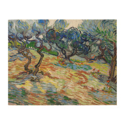 Vincent van Gogh - Olive Trees: Bright blue sky Wood Wall Art