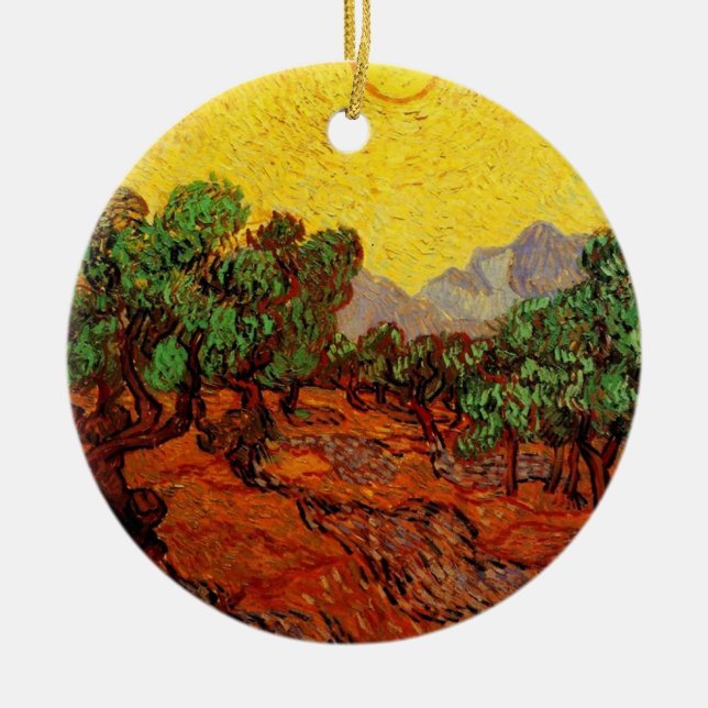 Vincent van Gogh Olive Trees Ceramic Ornament (Front)