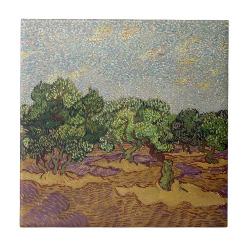 Vincent van Gogh _ Olive Trees Ceramic Tile
