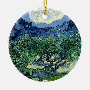 Vincent Van Gogh Olive Trees Mountain Landscape Ceramic Ornament