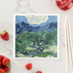 Vincent Van Gogh Olive Trees Mountain Landscape Paper Dinner Napkins