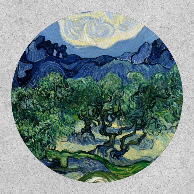 Vincent Van Gogh Olive Trees Mountain Landscape Patch (Front)