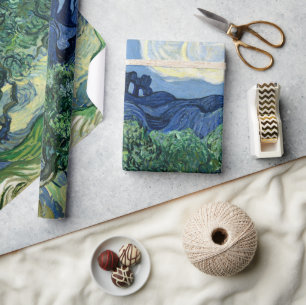 Vincent Van Gogh Olive Trees Mountain Landscape Wrapping Paper