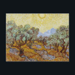 Vincent van Gogh - Olive Trees Postcard<br><div class="desc">Olive Trees by Vincent van Gogh, 1889. Vincent van Gogh was a Dutch Post-Impressionist painter who is among the most famous and influential figures in the history of Western art. In just over a decade he created approximately 2100 artworks, including around 860 oil paintings, most of them in the last...</div>