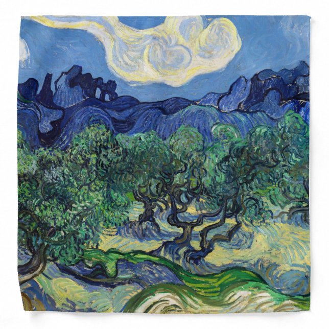 Vincent van Gogh - Olive Trees with the Alpilles  Bandana (Front)
