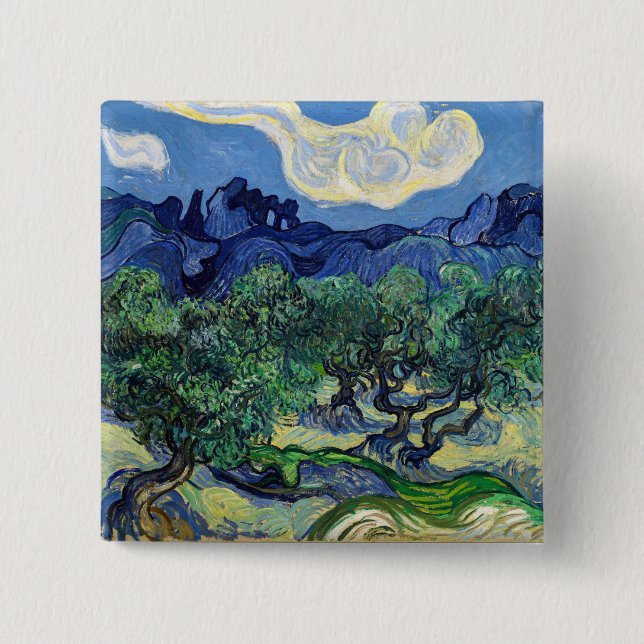 Vincent van Gogh - Olive Trees with the Alpilles  Button (Front)