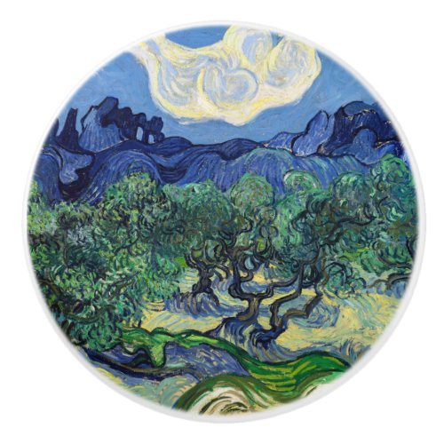 Vincent van Gogh _ Olive Trees with the Alpilles  Ceramic Knob