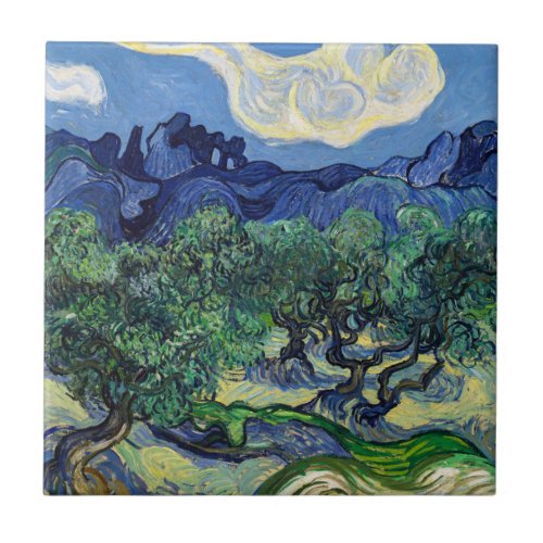 Vincent van Gogh _ Olive Trees with the Alpilles Ceramic Tile