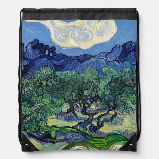 Vincent van Gogh - Olive Trees with the Alpilles Drawstring Bag (Front)