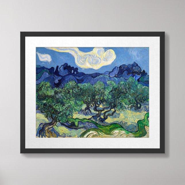 Vincent van Gogh - Olive Trees with the Alpilles Framed Art (Framed Front)