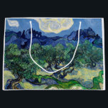 Vincent van Gogh - Olive Trees with the Alpilles Large Gift Bag<br><div class="desc">Olive Trees with the Alpilles in the Background - Vincent van Gogh,  1889</div>