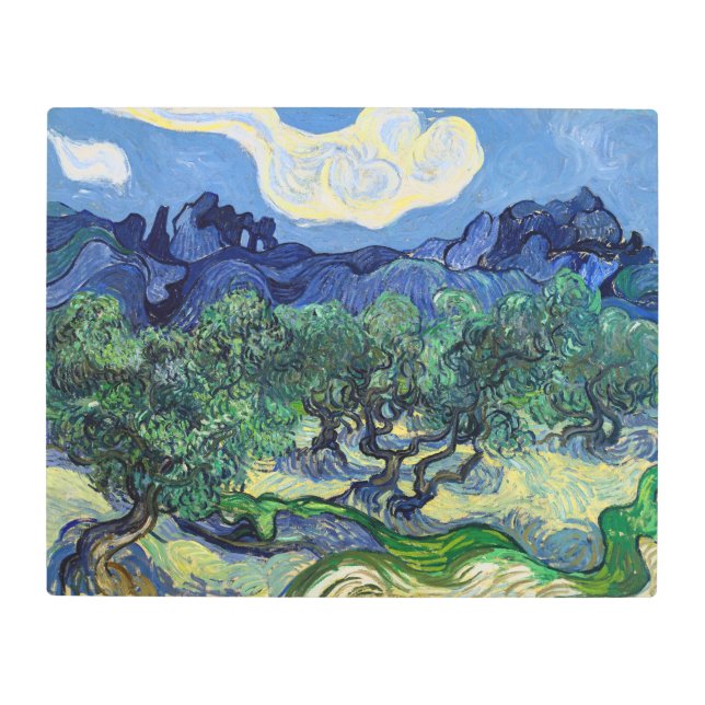Vincent van Gogh - Olive Trees with the Alpilles Metal Print (Front)