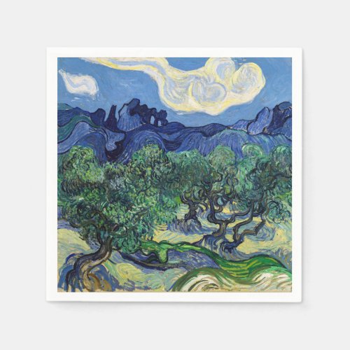 Vincent van Gogh _ Olive Trees with the Alpilles Napkins