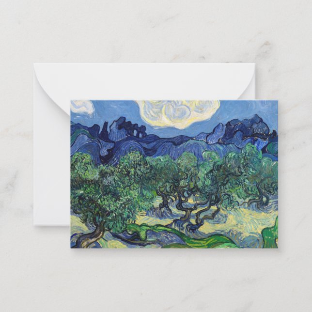 Vincent van Gogh - Olive Trees with the Alpilles Note Card (Front)