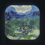 Vincent van Gogh - Olive Trees with the Alpilles Paper Plates<br><div class="desc">Olive Trees with the Alpilles in the Background - Vincent van Gogh,  1889</div>