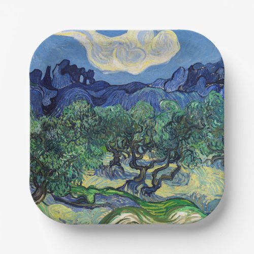 Vincent van Gogh _ Olive Trees with the Alpilles Paper Plates