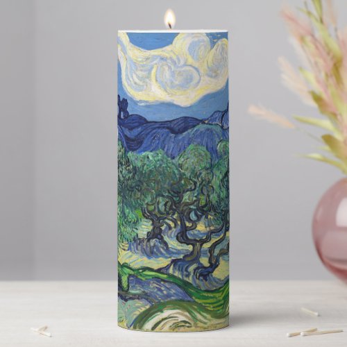 Vincent van Gogh _ Olive Trees with the Alpilles Pillar Candle