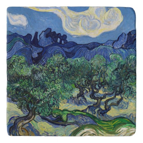 Vincent van Gogh _ Olive Trees with the Alpilles Trivet